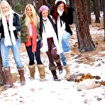 Second pic of Hot Jayden Cole and her lesbian friends are not afraid of cold having orgy on a winter day