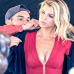 Fourth pic of Kelly Rohrbach cleavage in red swimsuit on the set of Baywatch