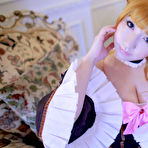 Second pic of Saku Asian is such perfect blonde doll in fantastic epoque dress - SweetGirlsFuck.com