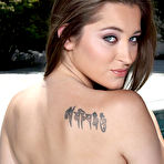 Fourth pic of Dani Daniels Saucy Brunette Drops Green Bikini