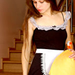 First pic of Nasty French maid in silky pantyhose taking extra pay into her itchy pussy