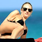 Second pic of Candice Swanepoel sexy in black bikini on the beach