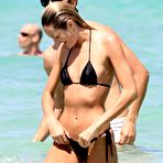 Third pic of Candice Swanepoel sexy in black bikini on the beach