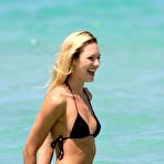 Fourth pic of Candice Swanepoel sexy in black bikini on the beach