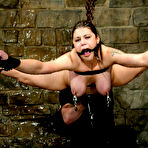 Third pic of Busty Mallory Knots gets her nipples and pussy lips tortured by Bear after water bondage