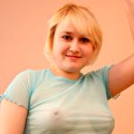 Second pic of Chubby Teens : Sweet fatty shows off her shaved pussy.
