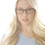 First pic of Handsome nerdy looking blonde Samantha Rone strips and teases with pleasure