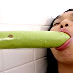 Second pic of Crazy young thai girl masturbates with vegetables
