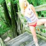 Second pic of Shameless blonde chick Meet Madden is demonstrating her cute panty outdoor