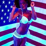 First pic of Perverted chick Meet Madden is posing half naked against the American flag