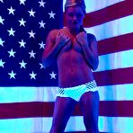 Second pic of Perverted chick Meet Madden is posing half naked against the American flag