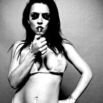 First pic of Black and white pics of Eva Angelina that smokes a cigarette and exposes her slit