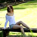 First pic of 
      Kira Thorn sensually making love to her boyfriend in the garden
    