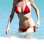 Second pic of Nicole Trunfio sexy in red bikini on the beach