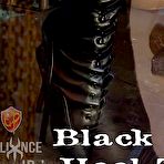 Fourth pic of SexPreviews - Abigail Dupree with black lipstick and heel trainers in bondage is spanked