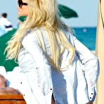Third pic of Victoria Silvstedt sexy in bikini on a beach paparazzi shots
