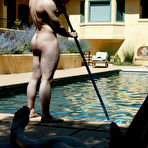 Fourth pic of Pool boy Wolf Lotus gets humiliated by bikini clad blonde domina Audrey Leigh