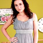 First pic of Stylish brunette teen takes off her grey dress along with her panties - IamXXX.com