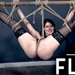 Fourth pic of SexPreviews - Sosha Belle in black garter stockings is dungeon bound in rope