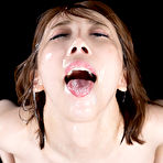 Fourth pic of Sperm Mania Aya Kisaki's Sticky Bukkake Facial