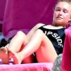 Third pic of Hayden Panettiere in black swimsuit at a beach in Barbados