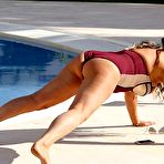 Second pic of Lisa Appleton doing yoga in a swimsuit & topless