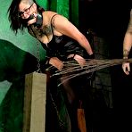 Second pic of SexPreviews - Kali Danes in black stockings bound in chains for spanking and pussy toying by Master James