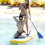 First pic of Busty Katie Salmon topless paddleboarding in Ibiza
