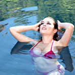 First pic of Tessa Fowler Wet Red String Bikini - Curvy Erotic