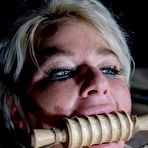 Second pic of SexPreviews - London River sexy blonde is bound in rope and exposed with mouth gagged