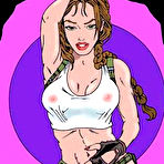 Fourth pic of Pretty Lara Croft masturbated with gun
