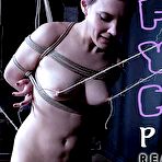 Fourth pic of SexPreviews - Sierra Cirque in black is rope bound in kinky dungeon her pussy toyed
