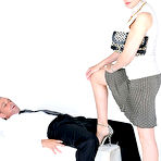 First pic of Dominating female Lady Sonia mercilessly trampling her slave’s face with high heels