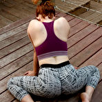 Second pic of Kelsey Berneray Busty Redhead Doing Yoga Zishy / Hotty Stop