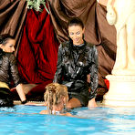 Fourth pic of Beautifully dressed ladies Sarah Zafari, Sunny Jay and Hana Black continue the party in the pool
