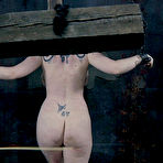 Second pic of SexPreviews - Sybil Hawthorne busty brunette is bound and masked on high heels in kinky dungeon