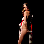 Fourth pic of Sindy Brunette Babe Red Cloak Nude Muse