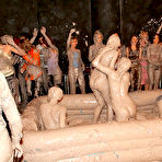 Fourth pic of Angelina Sweet fights in the mud at the all girl party losing her clothes