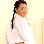 Second pic of Courtney in Asian honey masturbates her holes!