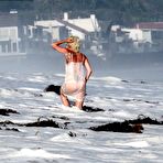 Fourth pic of Lady Gaga wearing a bikini and thong lingerie on the beach in Malibu, California - AZNude