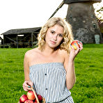 First pic of Free Casey poses with a bunch of red apples as she shows off her smooth and delectable assets