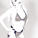 First pic of Alt blonde Cali Ford strips out of her amazing bikini in black and white pics