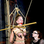 Third pic of SexPreviews - Dia Zerva busty blonde is bound in rope on high heels and made to cum by lezdom Sister Dee