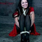 First pic of SexPreviews - Dana Vixen in red dress with black pantyhose is rope bound by lezdom