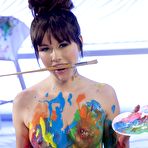 Fourth pic of Shyla Jennings playing with paint on her seductive body