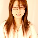 First pic of Sexy asian cutie Misa in glasses and her smooth pussy lips