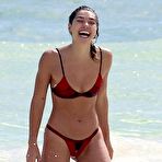 First pic of Ashley Hart in bikini on a beach in Cancun