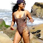 Second pic of Christina Milian in leopard print swimsuit