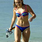 First pic of Tallia Storm in blue bikini on a beach in Barbados