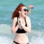Second pic of Jess Glynne in black bikini on a beach